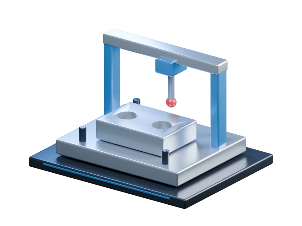 Modelo 3D conceptual de un equipo de medición